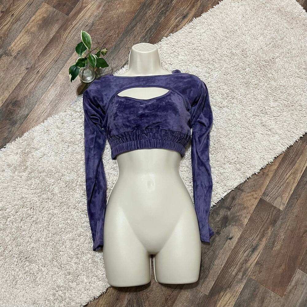 Urban Outfitters Out From Under Large Purple Velour Aria Tank Top Shrug Set NWT - Picture 2 of 6